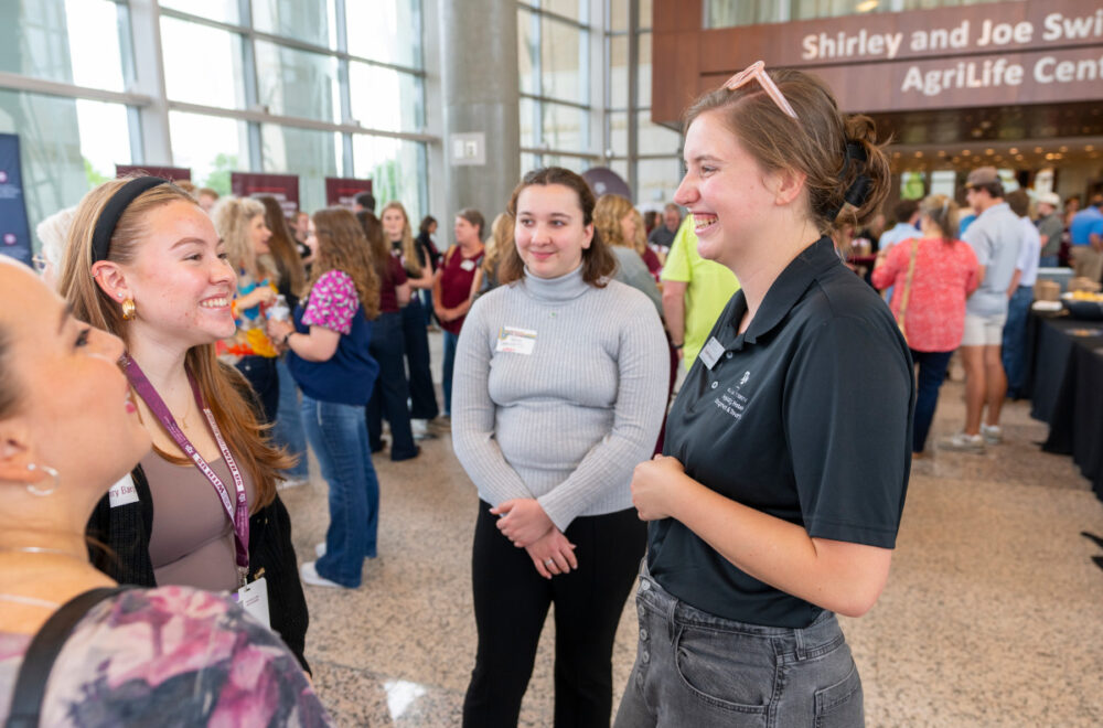 Texas A&M AgriLife representatives speak with accepted and prospective students during AGLS On Tour, College Station on Monday, Apr 01, 2024, in College Station, Texas. by Michael Miller, Texas A&M AgriLife)